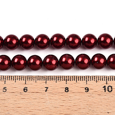 Baking Paint Pearlized Glass Pearl Bead Strands HY-N002-8mm-A13-1
