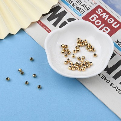 Round PVD Vacuum Plating 304 Stainless Steel Beads LS-X-STAS-F105-03-4mm-1
