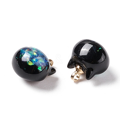 Sparkle Opaque Resin Charms RESI-E019-01G-02-1