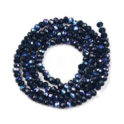 Electroplate Opaque Solid Color Glass Beads Strands EGLA-A044-P1mm-L16-1