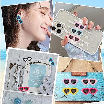 60Pcs 2 Styles Opaque Resin Cabochons CRES-SC0002-60-1