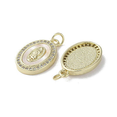 Brass Micro Pave Cubic Zirconia Pendants KK-G485-19A-G-1