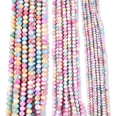 Anti-Tarnish Electroplate Glass Beads Strands LS-EGLA-ZX010-4mm-14-1