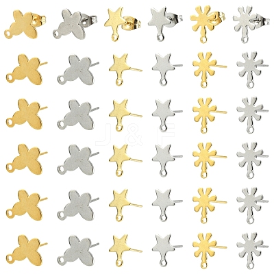 304 & 201 Stainless Steel Stud Earring Findings STAS-YW0011-14-1