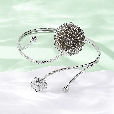 PincushionAlloy Arm Cuff Bangles for Girl Women AJEW-A063-01B-P-1