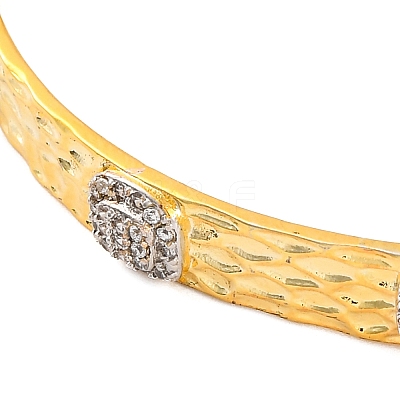 Textured Rack Plating Brass Micro Pave Cubic Zirconia Cuff Bracelets for Women BJEW-M040-19G-1