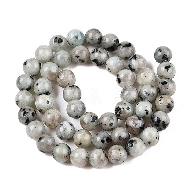 Natural Sesame Jasper/Kiwi Jasper Bead Strands G-R345-8mm-36-1