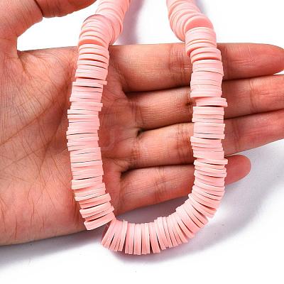 Flat Round Handmade Polymer Clay Beads CLAY-R067-12mm-18-1
