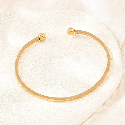 304 Stainless Steel Flat Open Cuff Bangles for Women SA-CBA45D5-26G-1