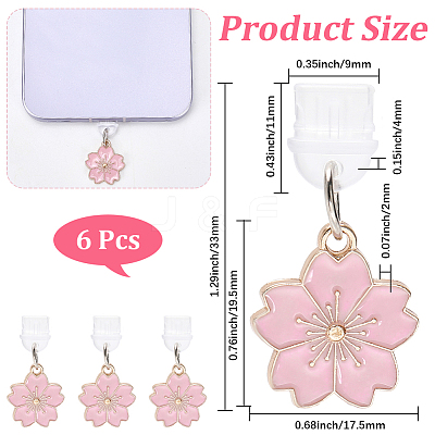 6Pcs Resin Mobile Dustproof Plugs FIND-CN0002-01-1