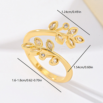 Brass Micro Pave Cubic Zirconia Cuff Rings for Women MZ2848-1-1