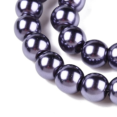 Baking Paint Pearlized Glass Pearl Round Bead Strands HY-Q330-8mm-73-1