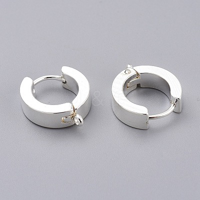 201 Stainless Steel Huggie Hoop Earrings Findings STAS-A167-01B-S-1