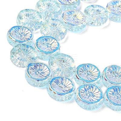 Half Electroplate Baking Paint Glass Beads Strands EGLA-K061-11A-AB06-1