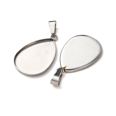 304 Stainless Steel Pendant Cabochon Settings STAS-D379-01B-P-1