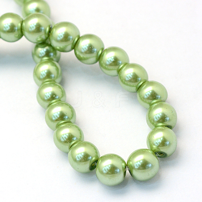 Baking Paint Pearlized Glass Pearl Round Bead Strands HY-Q003-4mm-26-1