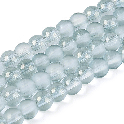 Frosted Transparent Glass Bead Strands GLAA-P065-6mm-10-1