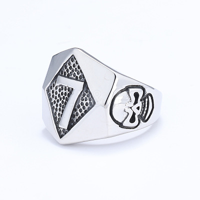 Punk Style 316L Stainless Steel Finger Rings for Men FS-WG96F45-04-1