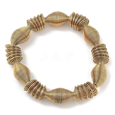 Ion Plating(IP) Adjustable 304 Stainless Steel Bicone Spring Wire Bracelets BJEW-H617-08A-G-1