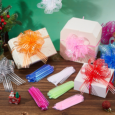 24Pcs 12 Colors Plastic Pull Bows AJEW-FH0009-01-1