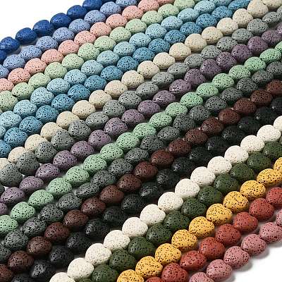 Natural Lava Rock Beads Strands G-N0114-M-1