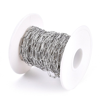 Tarnish Resistant 304 Stainless Steel Paperclip Chains CHS-F010-01C-P-01-1