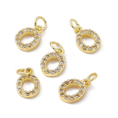 Real 18K Gold Plated Brass Micro Pave Clear Cubic Zirconia Charms KK-E068-VB452-O-1