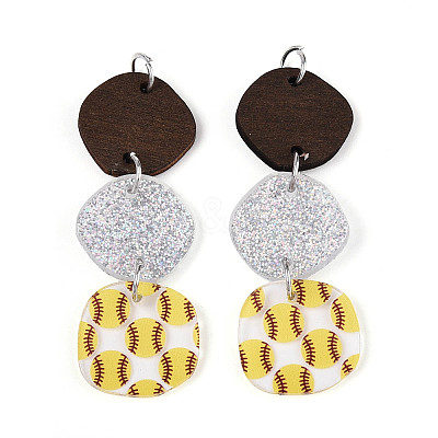 Printed Acrylic Big Pendants OACR-N144-03-1