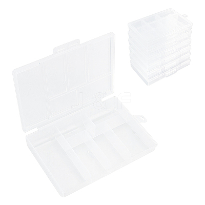6Pcs Rectangle Polypropylene(PP) Bead Storage Container CON-AN0001-01-1