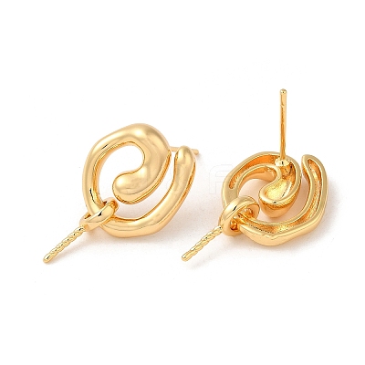 Vortex Brass Stud Earring Findings KK-M270-30G-1