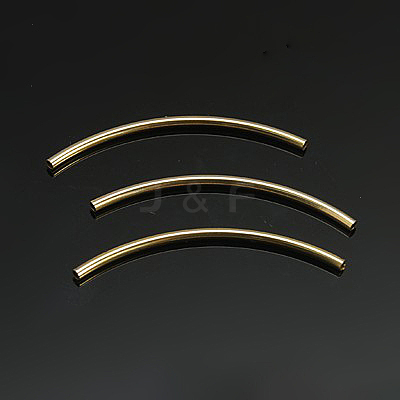 Yellow Gold Filled Curved Tube Beads KK-G150-31-1