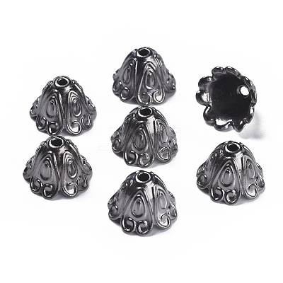 Tibetan Style Alloy Bead Caps TIBEB-EA9700YKG-B-FF-1