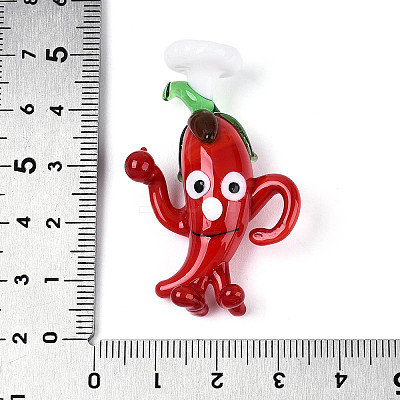 Handmade Lampwork Cartoon Pepper Chef Display Decorations LAMP-T025-13C-1