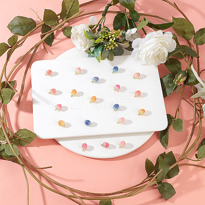 20Pcs 5 Colors Handmade Flower Charms KY-GO0001-01-1