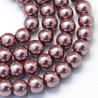 Baking Paint Pearlized Glass Pearl Round Bead Strands HY-Q003-6mm-58-1