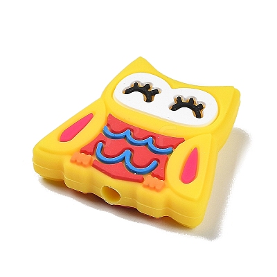 Owl Food Grade Eco-Friendly Silicone Focal Beads SIL-B001-01A-1