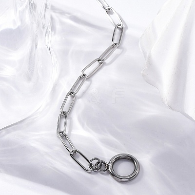 Tarnish Resistant 304 Stainless Steel Paperclip Chain Bracelets BJEW-JB04967-1