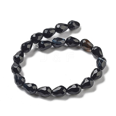 Dyed & Heated Natural Black Agate Beads Strands G-P520-B15-01-1