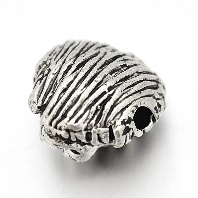 Tibetan Style Alloy Lion Head Beads TIBEB-E073-01AS-1