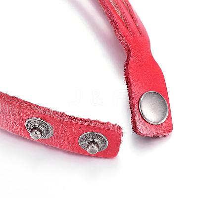 Leather Cord Snap Bracelets BJEW-P099-10-1