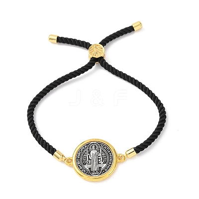 Alloy with Nylon Rope Slider Bracelets BJEW-Z156-02G-02-1