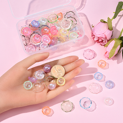 UV Plating Acrylic Bead Caps OACR-YW0002-39-1