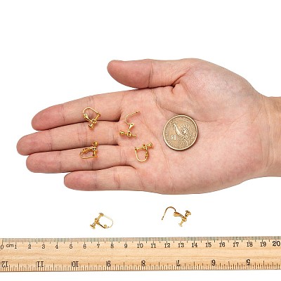 Brass Screw On Clip-on Earring Findings LS-KK-L164-02G-1
