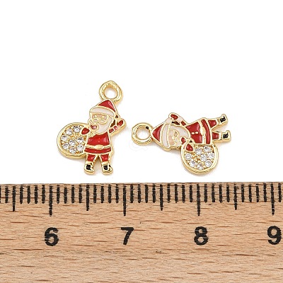Brass Micro Pave Cubic Zirconia Charms LS-KK-Z129-01G-04-1