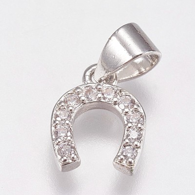 Brass Micro Pave Cubic Zirconia Charms ZIRC-E145-27P-1