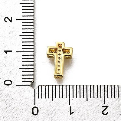 Brass Micro Pave Cubic Zirconia Beads KK-P295-21G-1