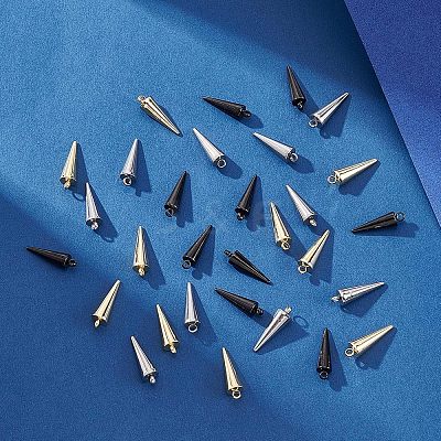 32Pcs 4 Style 2 Colors 304 Stainless Steel Pendants STAS-UN0026-37-1