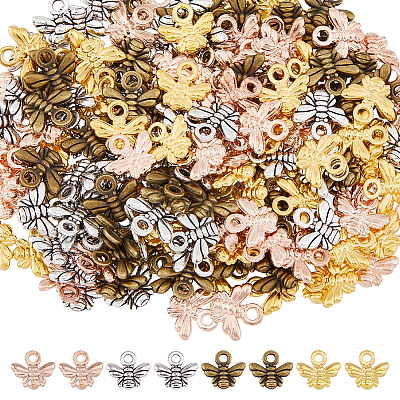 200PCS 4Colors Tibetan Style Charms TIBEP-DC0001-04-1