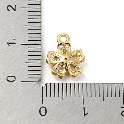 Brass with Clear Cubic Zirconia Charms KK-G478-02D-KCG-1