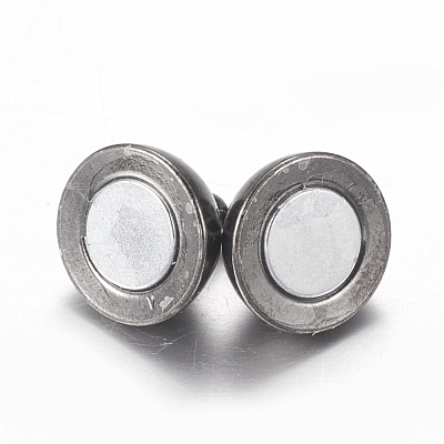 Brass Magnetic Clasps with Loops PALLOY-MC043-3B-1